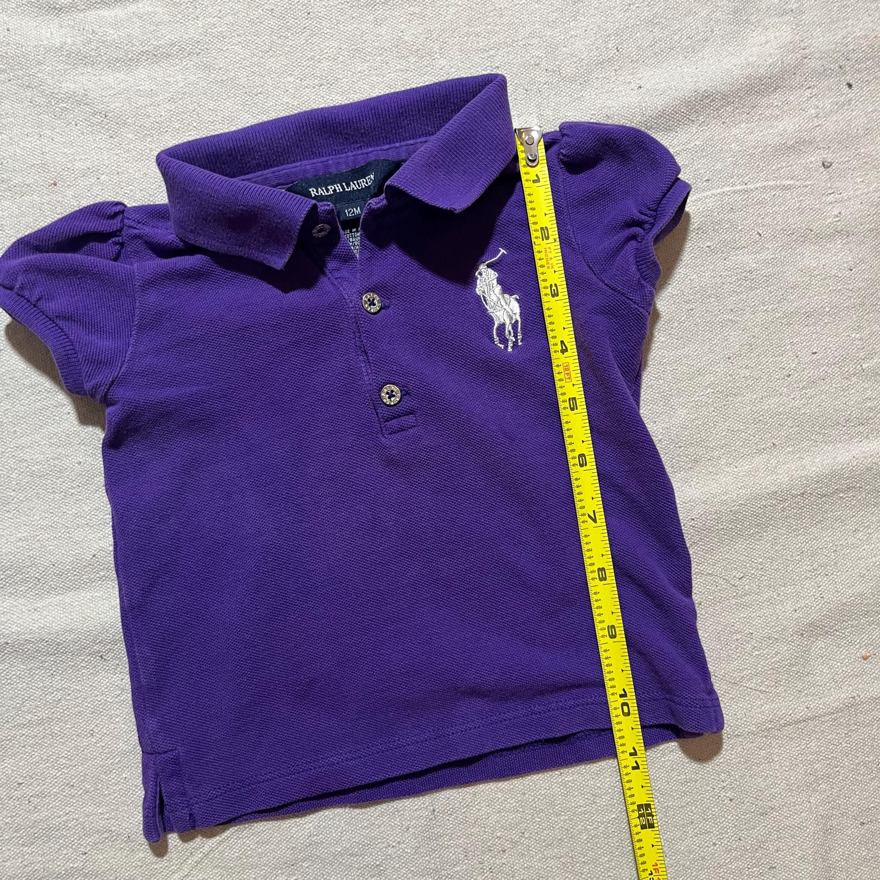 Vintage Y2K Polo Ralph Lauren Baby Kids Purple Pony Shirt (12