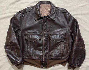 SCHOTT フライトジャケット ヴィンテージ Schott 184SM 牛革 ダークチョコレートブラウン ボンバー