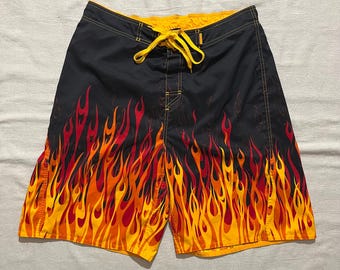 Vintage 90s 00s Y2K Arizona Jean Company Flame Fire Swimming