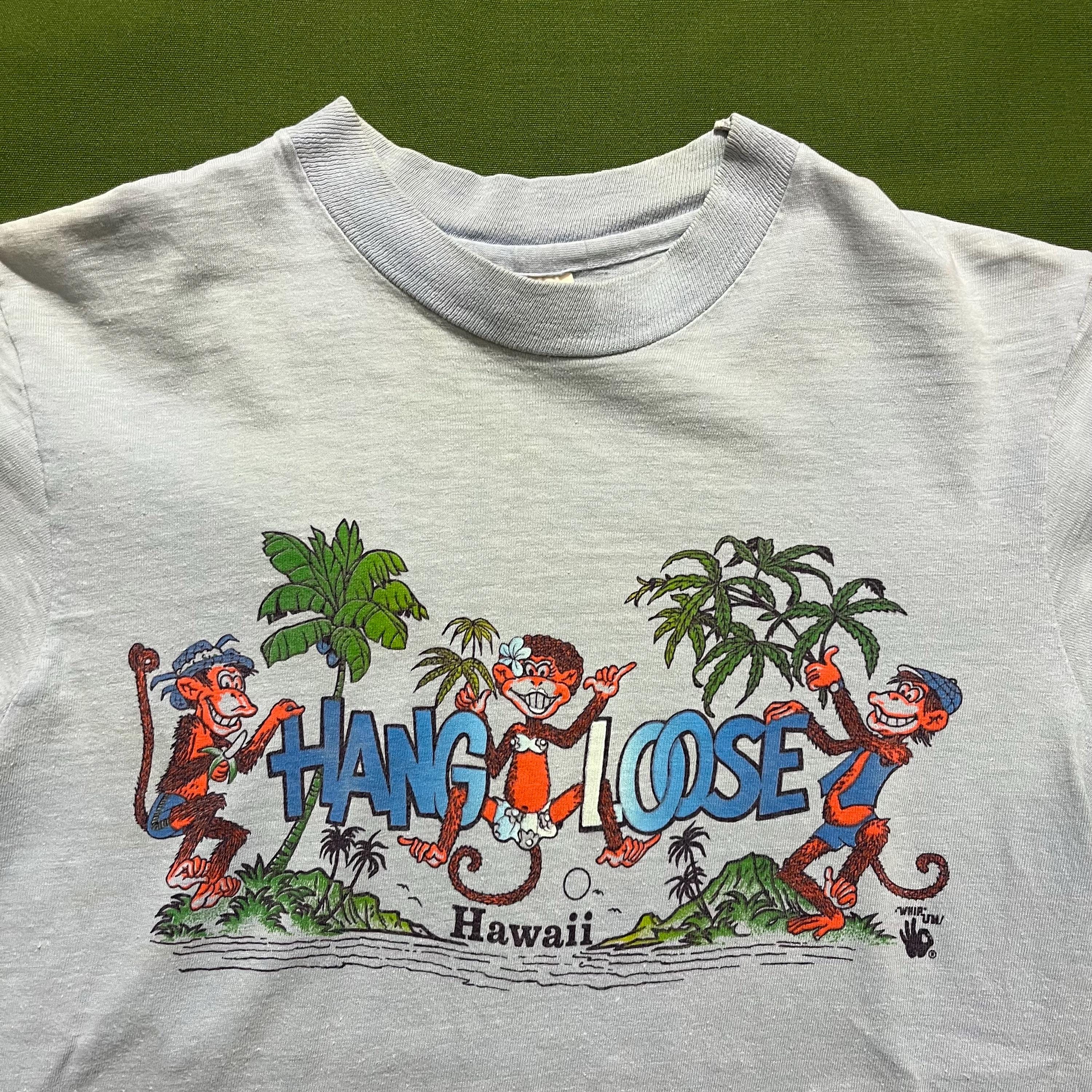 Vintage 70s Hang Loose Hawaii Monkeys Graphic T-shirt - Small - Etsy
