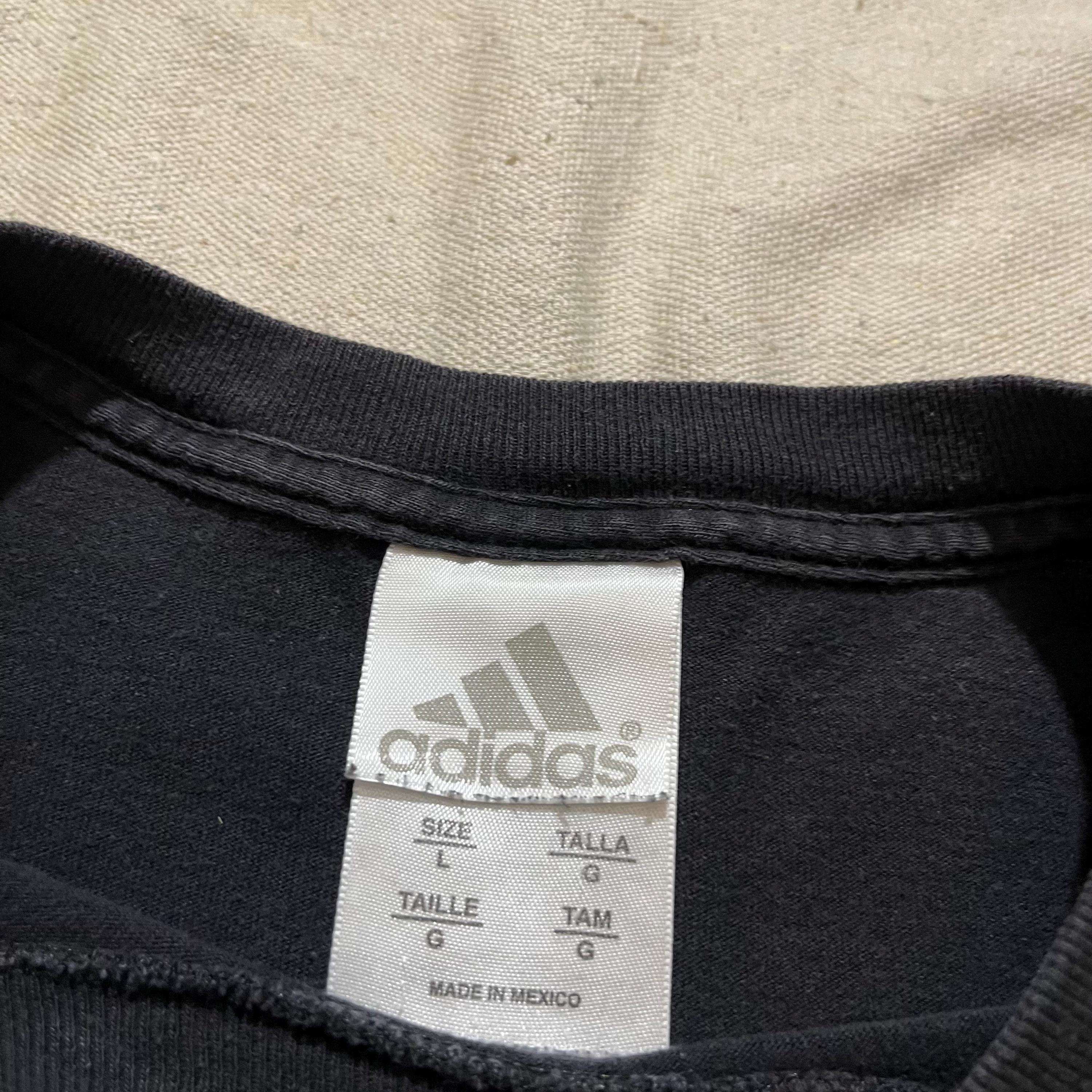 Vintage 00s Y2K Adidas Sportswear Logo Graphic T-shirt Black Large 