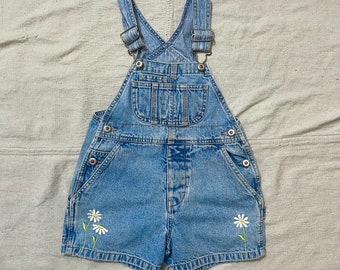 Vintage 90s/00s Kids GAP Floral Denim Overalls XS