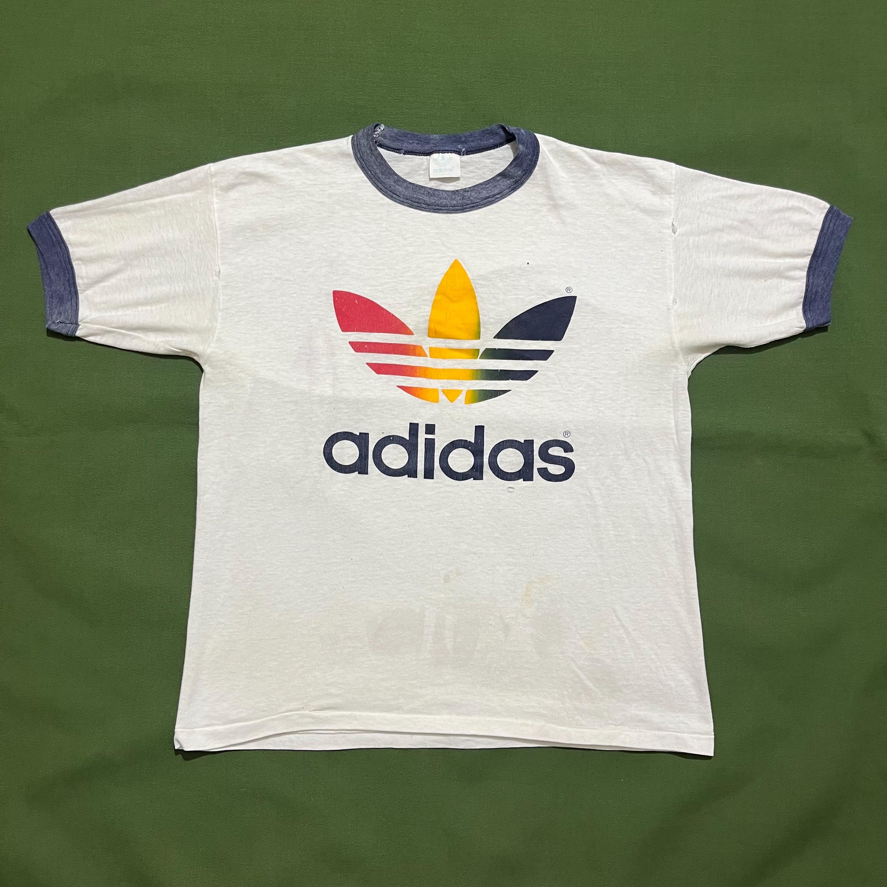 Adidas Trefoil Tee - Etsy Adidas Trefoil Tee - Etsy