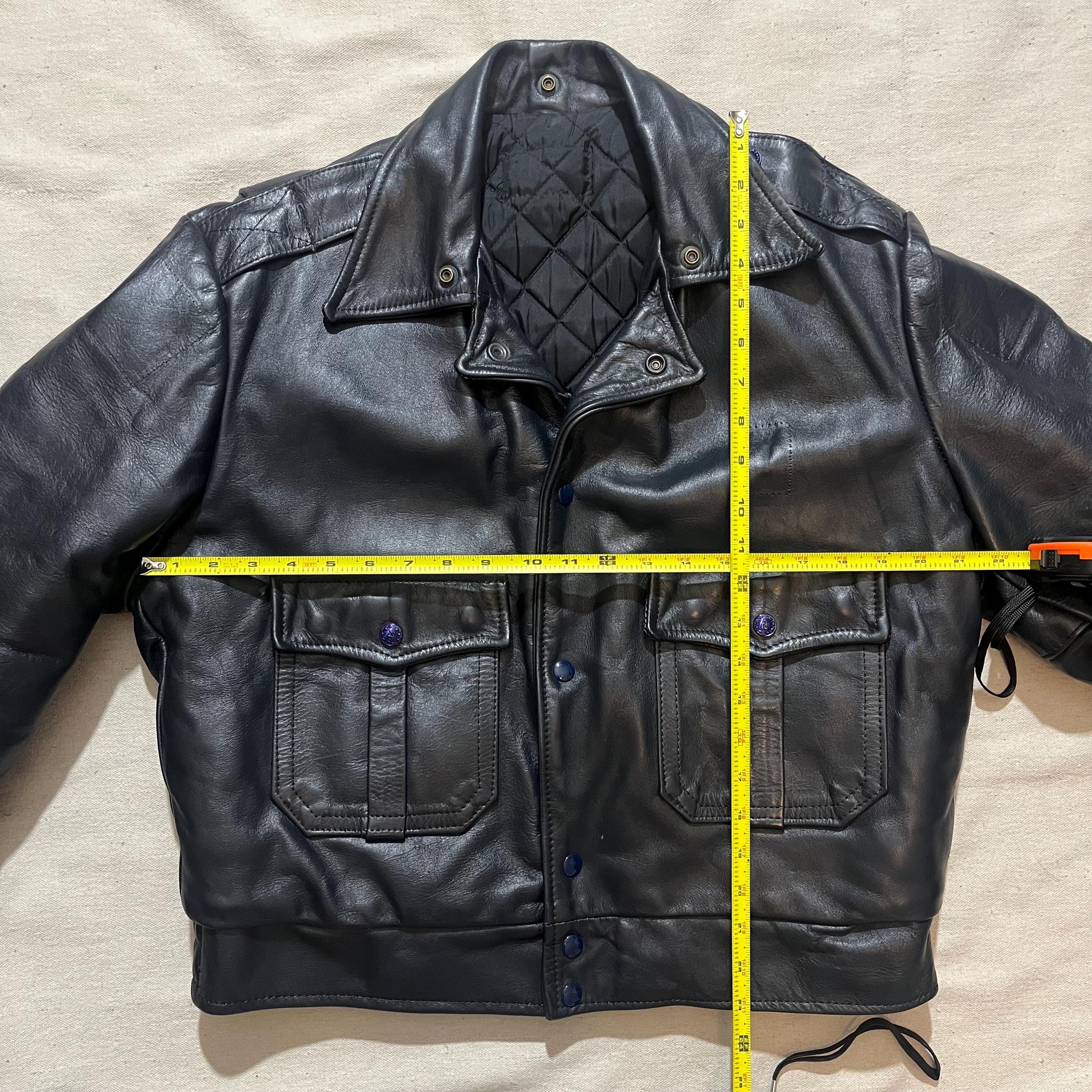 CHICAGO POLICE本革レザージャケット80's vintage Vintage 80s Chicago Cop Shop Police Leather Jacket Black