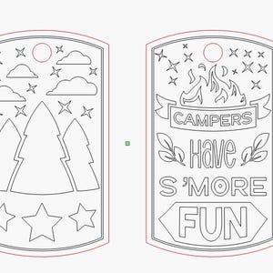 Chaveiro de acampamento Os campistas têm mais diversão .dxf e SVG