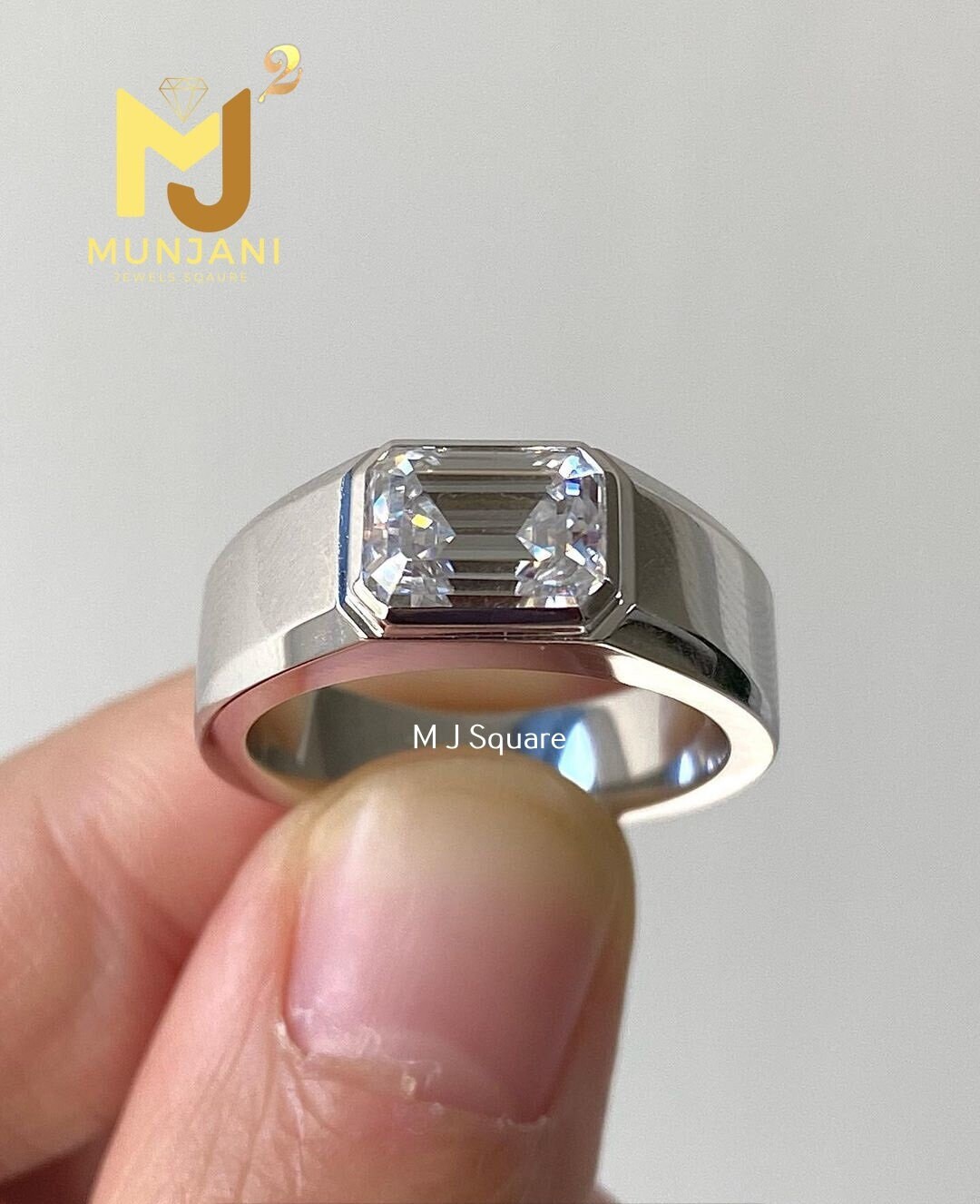 2.50 CT Emerald Cut Moissanite Diamond Engagement Ring 18K - Etsy