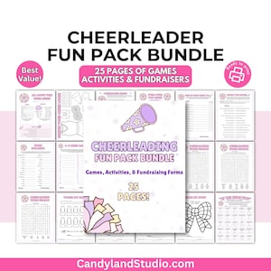 Cheer Team Printable Bundle, Games, Fundraisers & Activities, Cheerleader Camp Icebreakers, Cheerleading Coach, Rec Team Bonding Digital PDF