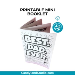 Father's Day Dad Card Alternative, DIY Printable Keepsake Mini Booklet PDF No Prep Kids Activity Gift Idea, Fill in the Blank Coloring Pages