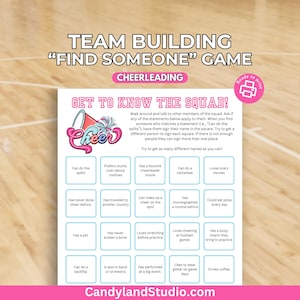 Cheer Squad Find Someone Who Team Building Ice Breaker Game Printable | Fun Silly | Get to Know Your Squad | Cheerleader Cheerleading PDF