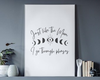 Moon Phase Digital Download, Moon Phase Wall Decor, Boho Wall Decor, Printable Art, Moon Art, Digital Download, Gifts for her