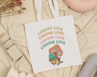 Mushroom Tote Bag- Mushroom Gifts, Gifts for Her, magic mushroom, Canvas tote bag, Tote bag aesthetic