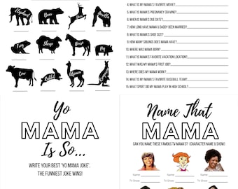 4 Pack Mama Thema Baby Shower Games