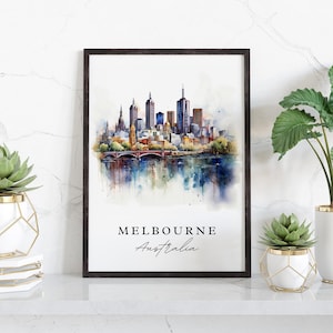 Melbourne traditional travel art - Australia, Melbourne poster, Wedding gift, Birthday present, Custom Text, Personalized Gift