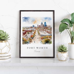 Fort Worth Texas wall art - Texas, Fort Worth poster, Fort Worth Wedding gift, Ft Worth TX Birthday present, Custom Text, Personalized Gift