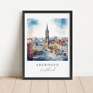 Aberdeen Scotland wall art - Scotland, Aberdeen poster, Aberdeen UK Wedding gift, Birthday present, Custom Text, Personalized Gift