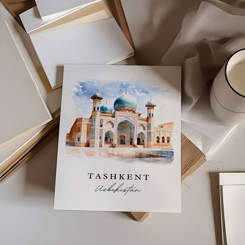 Tashkent Uzbekistan wall art - Uzbekistan, Tashkent print, Tashkent Wedding gift, Birthday present, Custom Text, Perfect Gift image 2