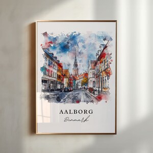 Aalborg Wall Art, Denmark Print, Aalborg Wall Art, Aalborg Gift, Aalborg Travel Print, Travel Poster, Travel Gift, Housewarming Gift