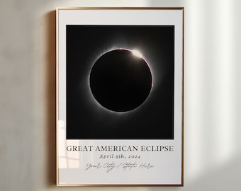 Sonnenfinsternis Kunst, 2024 Custom Town Eclipse Kunst, 2024 Sonnenfinsternis Poster, Sonnenfinsternis Souvenir Geschenk, Sonnenfinsternis Kunst, Große amerikanische Sonnenfinsternis