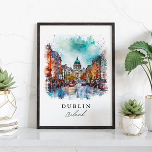 Dublin wall art - Irish Art, Dublin print, Ireland Wedding gift, Dublin Skyline Birthday present, Custom Text, Perfect Gift