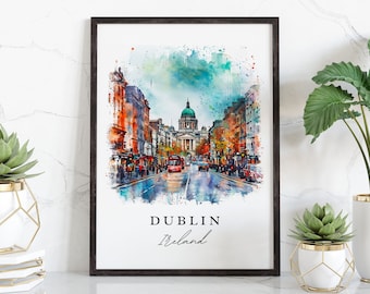 Dublin wall art - Irish Art, Dublin print, Ireland Wedding gift, Dublin Skyline Birthday present, Custom Text, Perfect Gift