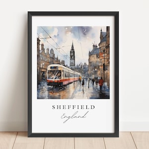 Sheffield England wall art - England, Sheffield poster, Sheffield UK Wedding gift, Birthday present, Custom Text, Personalized Gift