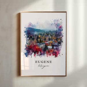 Eugene OR Wall Art, Oregon Print, Eugene Wall Art, Eugene Oregon Gift, Travel Print, Travel Poster, Travel Gift, Housewarming Gift