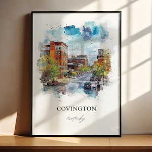 Covington KY Wall Art, Covington Print, Kentucky Watercolor Art, Covington KY Gift, Travel Print, Travel Poster, Housewarming Gift