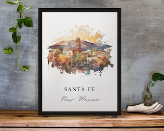 Santa Fe New Mexico Art Print – Archival Travel Poster