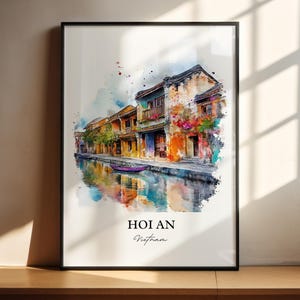 Hoi An Wall Art, Faifoo Print, Vietnam Watercolor Art, Hoi An Gift, Travel Print, Travel Poster, Housewarming Gift