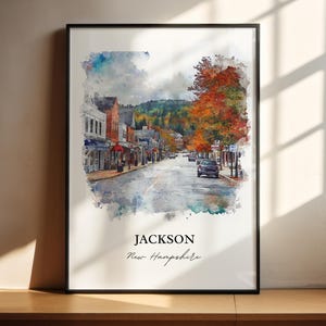 Jackson NH Wall Art, Carroll County Print, New Hampshire Artwork, Jackson New Hampshire Gift, Travel Print, Travel Poster, Housewarming Gift