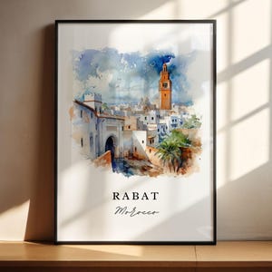 Rabat Morocco wall art - Morocco, Rabat poster, Rabat Morocco Wedding gift, Birthday present, Custom Text, Personalized Gift