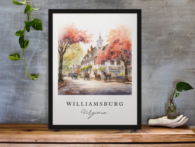 Williamsburg Virginia Art Print – Historic Town Travel Poster image 1