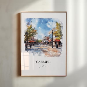 Carmel Indiana Wall Art, Carmel IN Print, Hamilton County Artwork, Indianapolis Gift, Travel Print, Travel Poster, Housewarming Gift