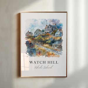 Watch Hill RI Wall Art, Westerly RI Print, Watch Hill Watercolor, Watch Hill RI Gift, Travel Poster, Housewarming Gift