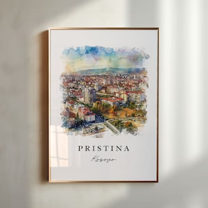 Pristina Wandkunst - Pristina, Pristina Druck, Pristina Skyline Pristina Geschenk, Geburtstagsgeschenk, benutzerdefinierter Text, perfektes Geschenk