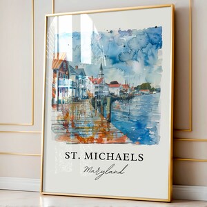 St. Michaels MD Wall Art, St. Michaels Print, St. Michaels Watercolor, St. Michaels MD Gift, Travel Poster, Housewarming Gift image 4