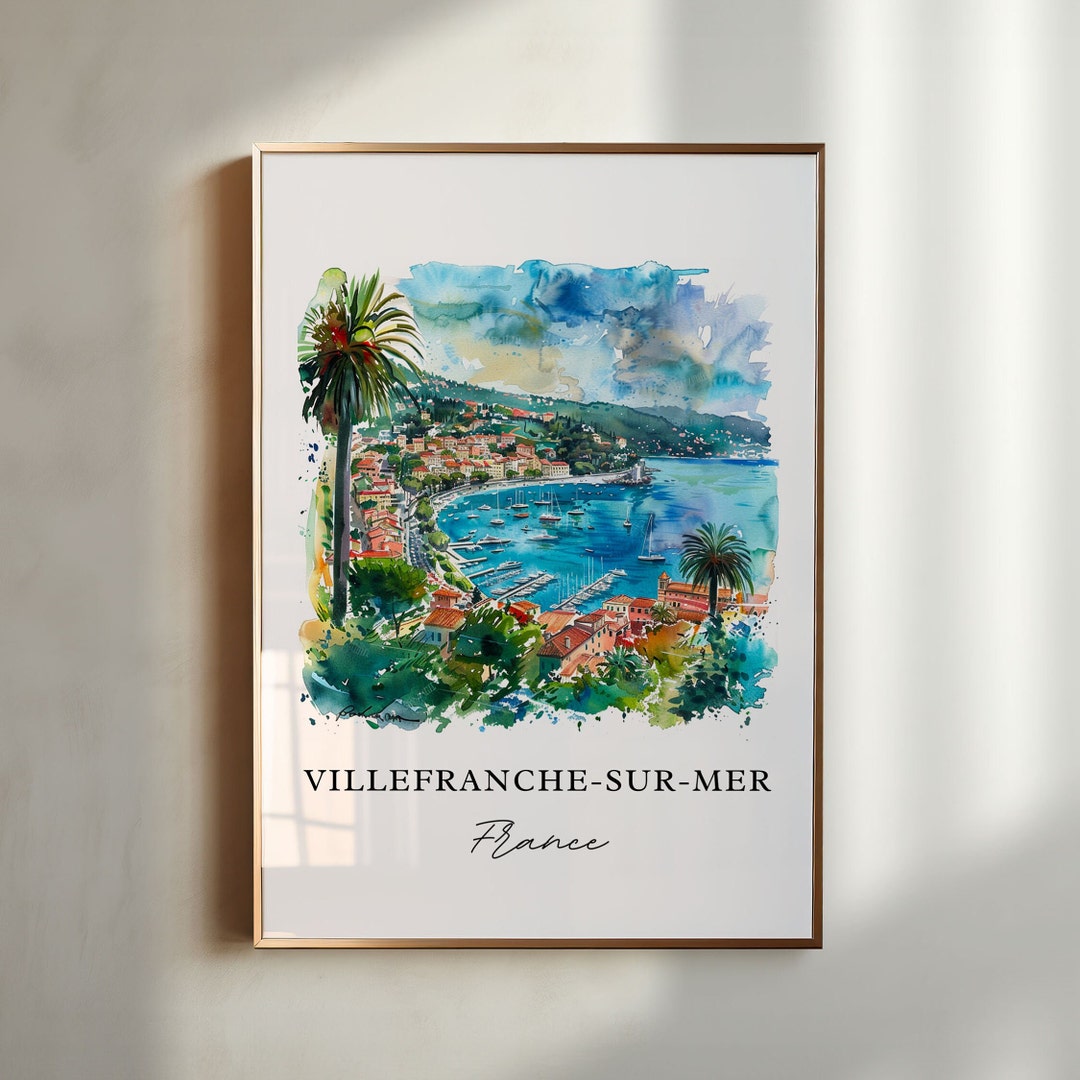 Villefranche-sur-mer Art, French Rivieria Print, France Watercolor ...