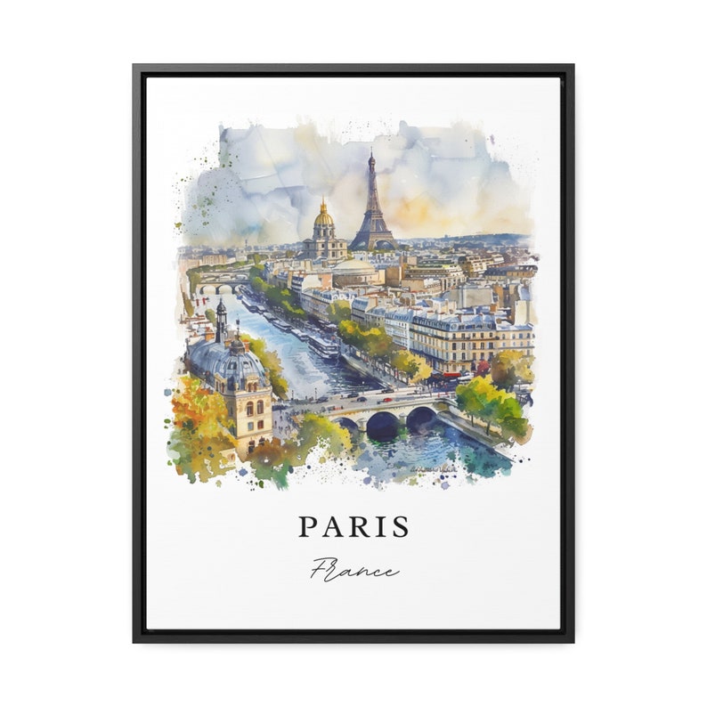 Arte mural de París, impresión de la Torre Eiffel, acuarela de París, regalo de Francia, impresión de viaje, póster de viaje, regalo de viaje, regalo de inauguración de la casa imagen 5