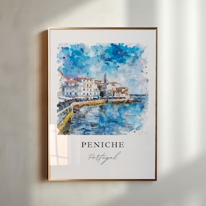Peniche Portugal Wall Art, Peniche Print, Oeste Region Watercolor Art, Peniche Gift, Travel Poster, Housewarming Gift