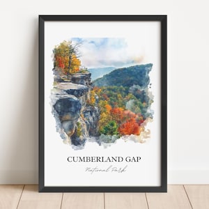 Cumberland Gap TN Wall Art, Claiborne County Print, Tennessee Artwork, Cumberland Gap Gift, Travel Print, Travel Poster, Housewarming Gift