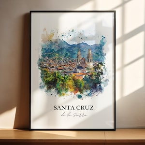Santa Cruz de la Sierra Art, Bolivia Print, Bolivia Watercolor, Santa Cruz de la Sierra Gift, Travel Print, Travel Poster, Housewarming Gift