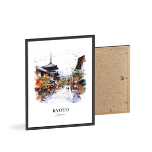 Kyoto Wall Art, Kyoto Print, Japan Watercolor Art, Kyoto Japan Gift, Travel Print, Travel Poster, Housewarming Gift image 8