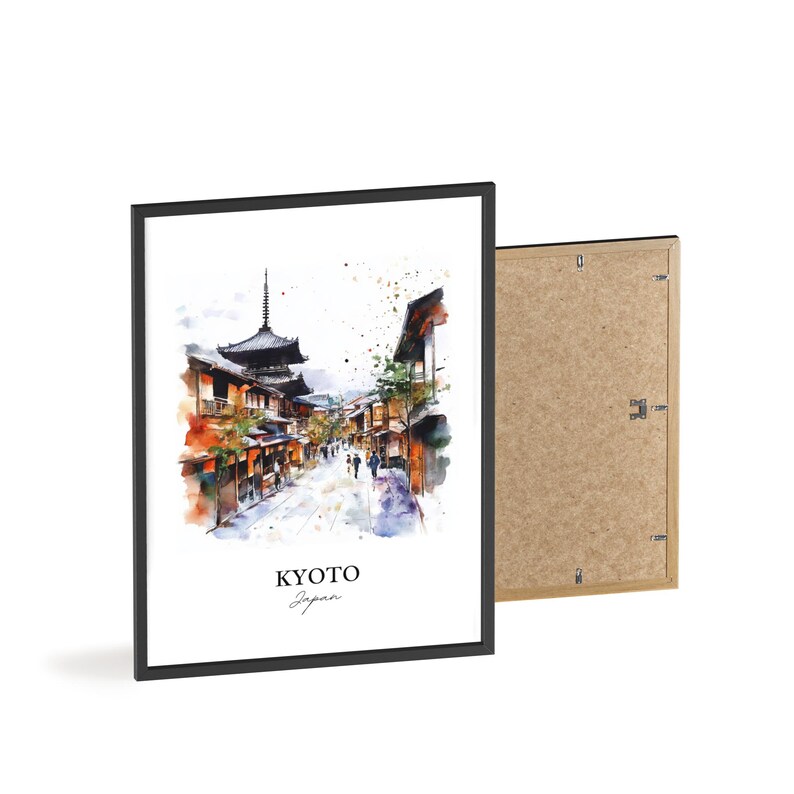 Kyoto Wall Art, Kyoto Print, Japan Watercolor Art, Kyoto Japan Gift, Travel Print, Travel Poster, Housewarming Gift image 8