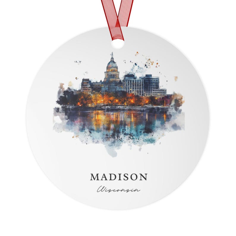 Madison WI Ornament Unique Madison Souvenir, Madison Wisconsin Xmas
