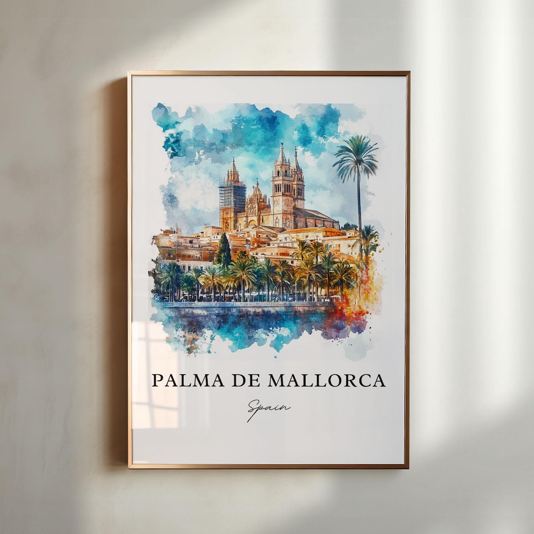 Palma De Mallorca Wall Art, Palma Print, La Palma Watercolor Art ...