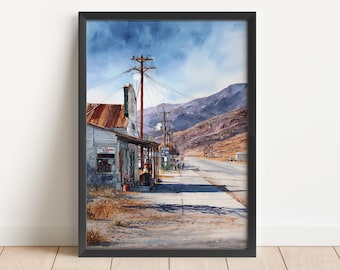 Death Valley aquarel kunst Death Valley reizen print Death Valley CA Death Valley decor Furnace Creek Wall Art