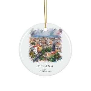 Adorno de Tirana, Albania: recuerdo único de Tirana, decoración navideña de Tirana y auténtico regalo de Navidad de Tirana, Albania