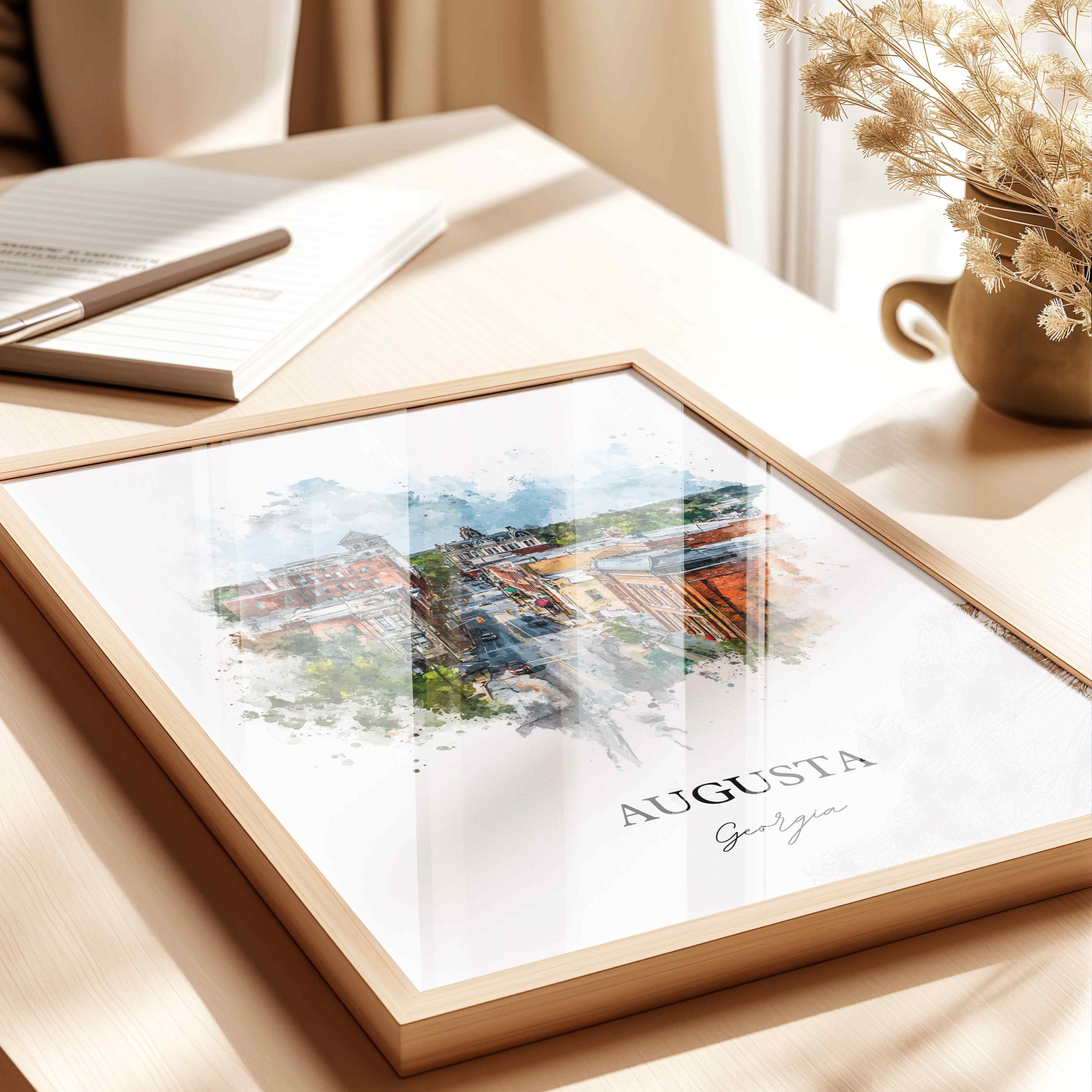 Augusta Georgia Wall Art, Augusta Print, Augusta GA Watercolor Art ...