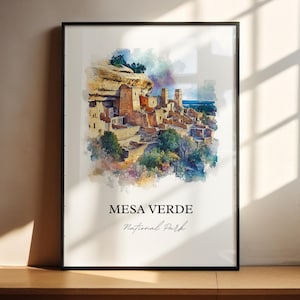 Arte del Parque Nacional Mesa Verde, Impresión del Condado de Montezuma, Obra de arte de Colorado, Regalo de Mesa Verde, Impresión de viaje, Póster de viaje, Regalo de inauguración de la casa