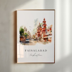 Faisalabad Pakistan wall art - Pakistan, Faisalabad poster print, Faisalabad Wedding gift, Birthday present, Custom Text, Perfect Gift